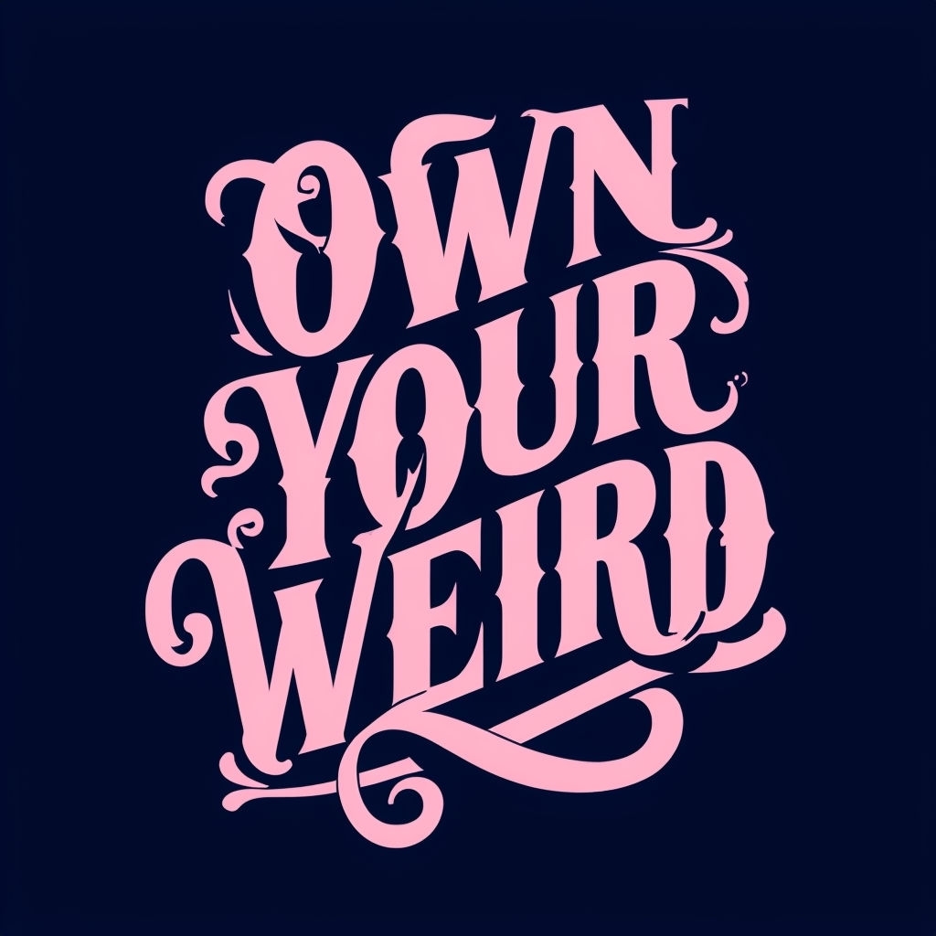 Own Your Weird Modern Typographic Design Poster