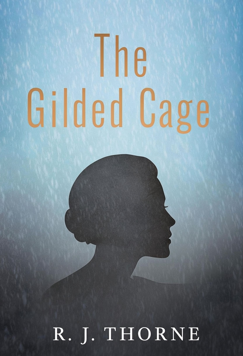 The Gilded Cage Elegant EBook Cover with Snow Texture Design