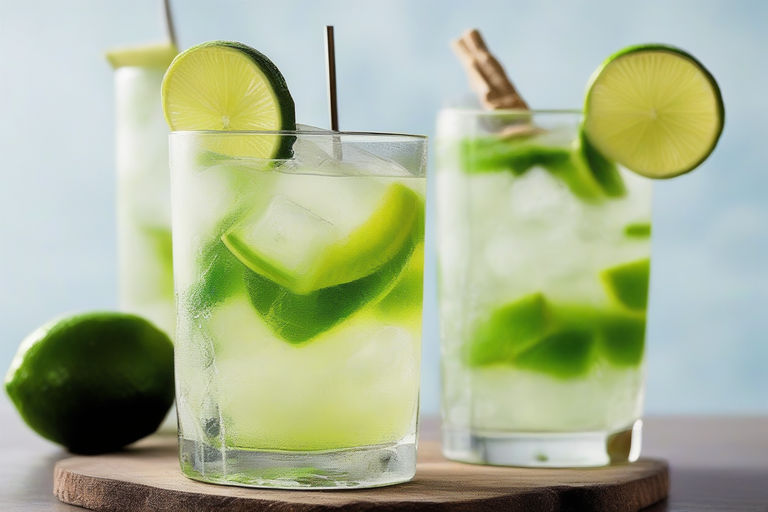 Cocktail caipirinha with ginger ale by Tuba Altan Playground