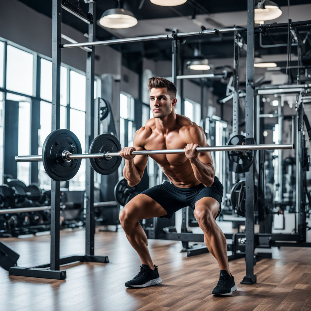 man squatting a heavy weighted barrbell while crying