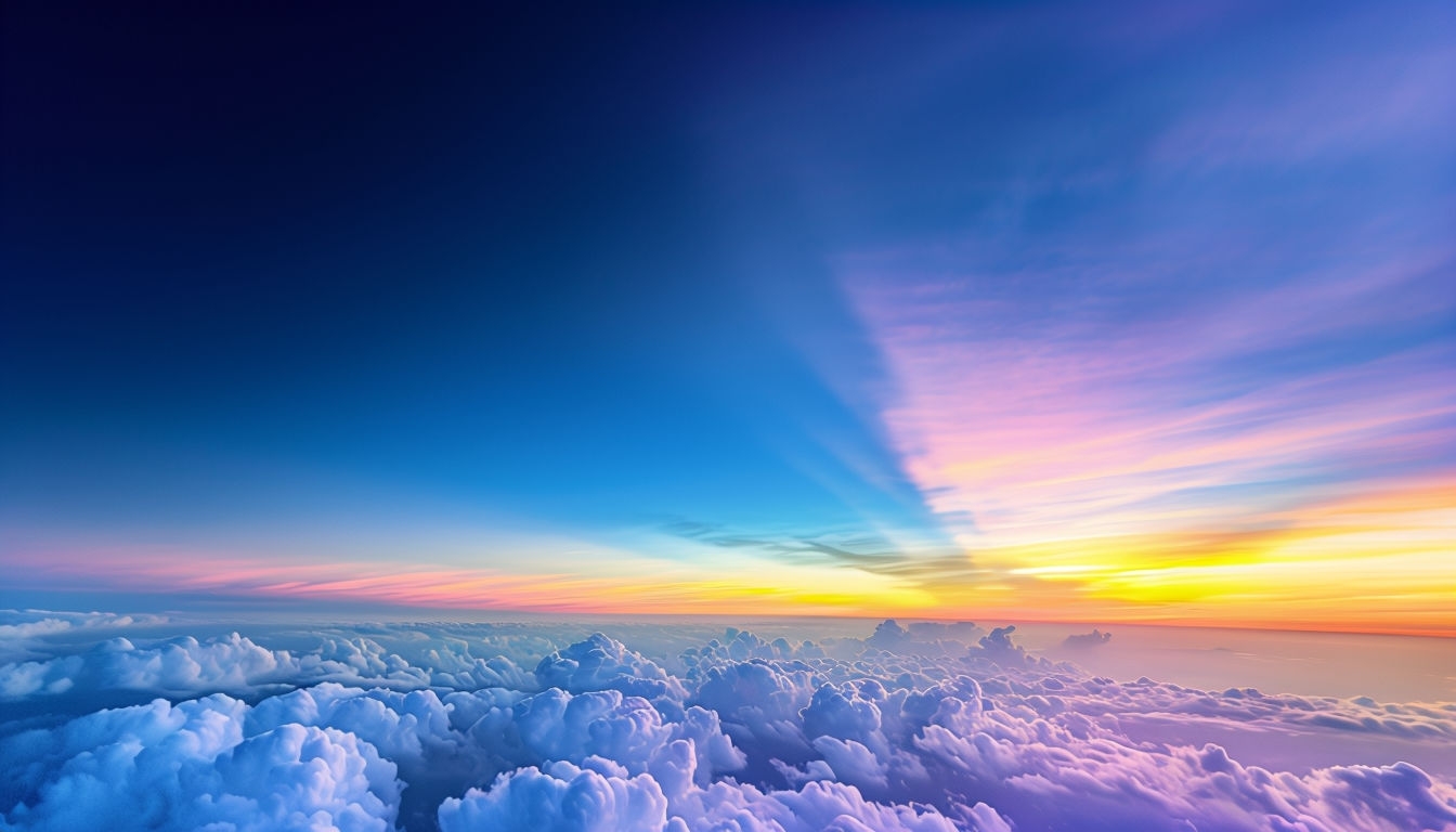 Majestic Sunset Sky with Vibrant Color Gradients Virtual Backgrounds