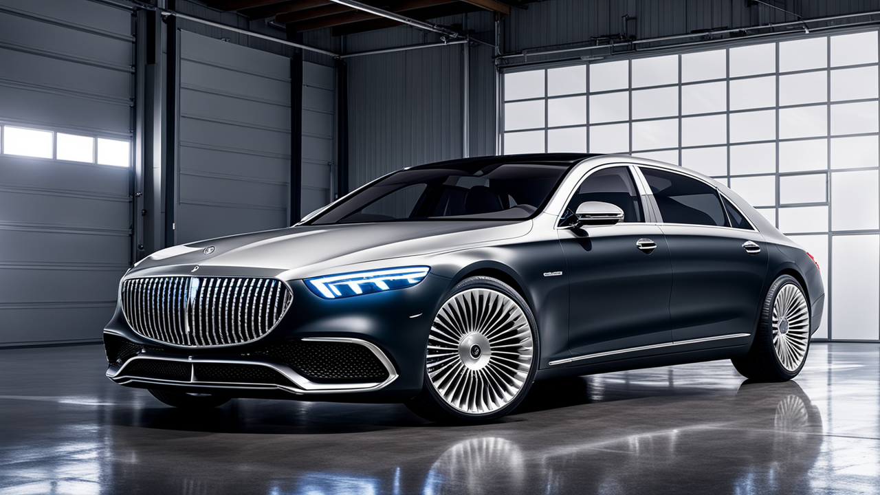 Create a fully realistic image of the new 2024 Mercedes-Mayb... by ...