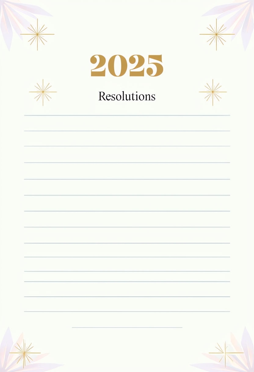 Elegant 2025 Resolutions Motivational Letterhead Design Mockup