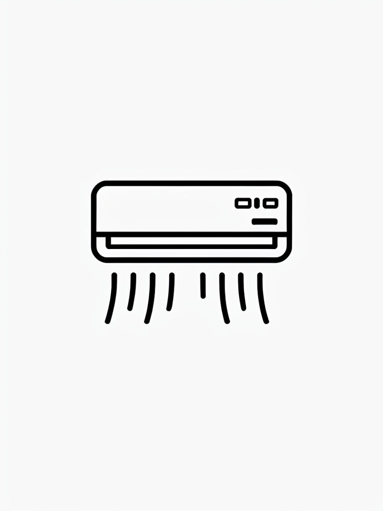 Minimalist Black Line Air Conditioner Icon Illustration Coloring Book Pages