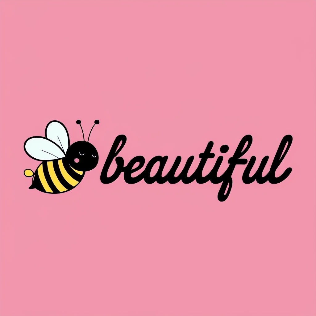 Cute Cartoon Bee and Beautiful Cursive Text T-Shirt