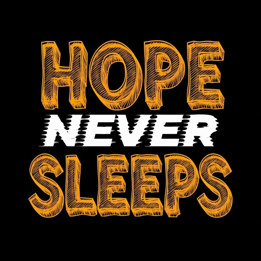 Hope Never Sleeps Motivational Typography T-Shirt