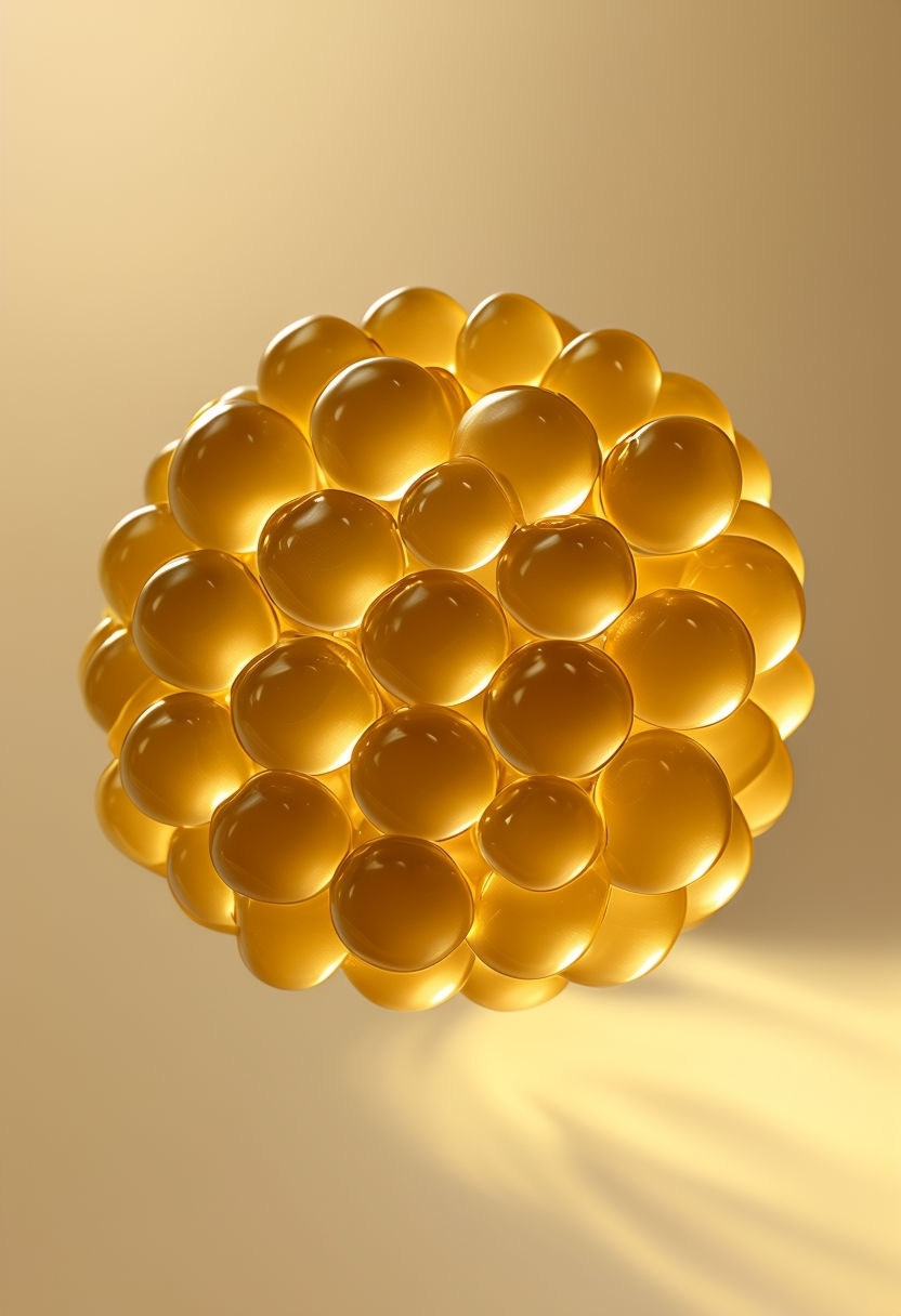 Translucent Golden Yellow Spheres Minimalist Photography Mobile Wallpaper