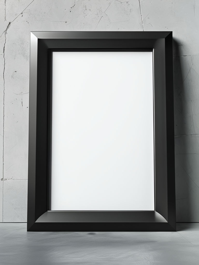 Sleek Minimalist Black Aluminum Photo Frame Mockup