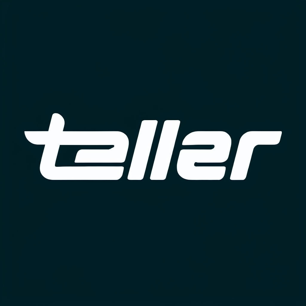 Elegant Modern Teller Logo on Dark Teal Background for Branding Logo