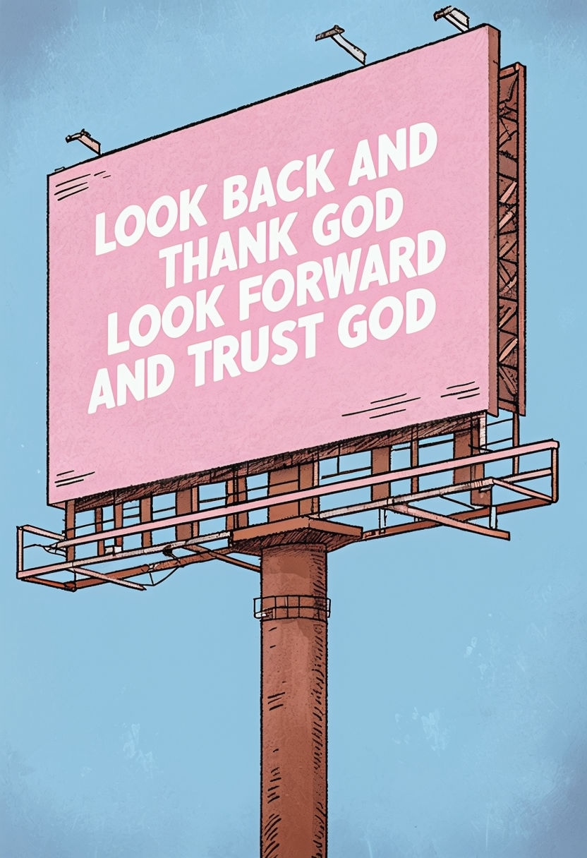 Cheerful Light Pink Billboard with Inspirational Message Art