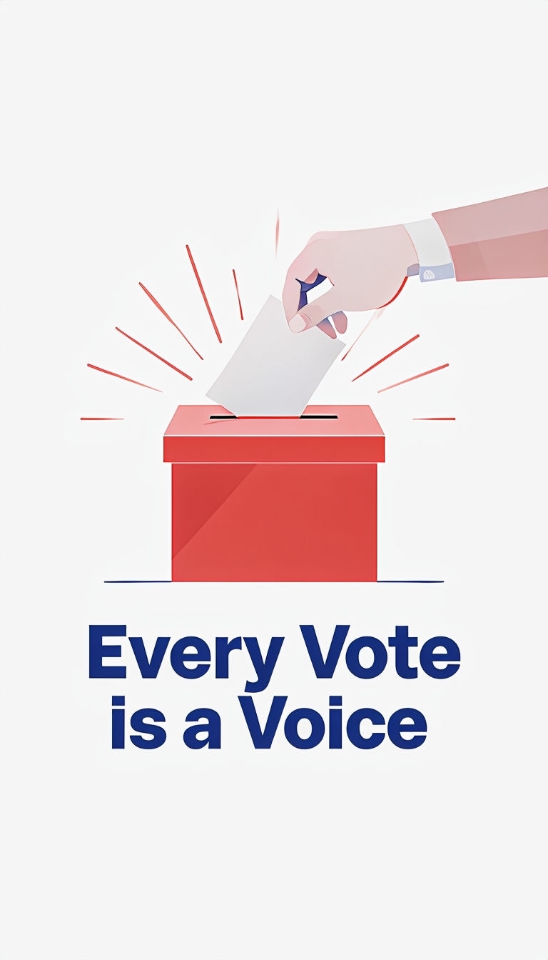 Every Vote is a Voice Minimalist Voting Poster