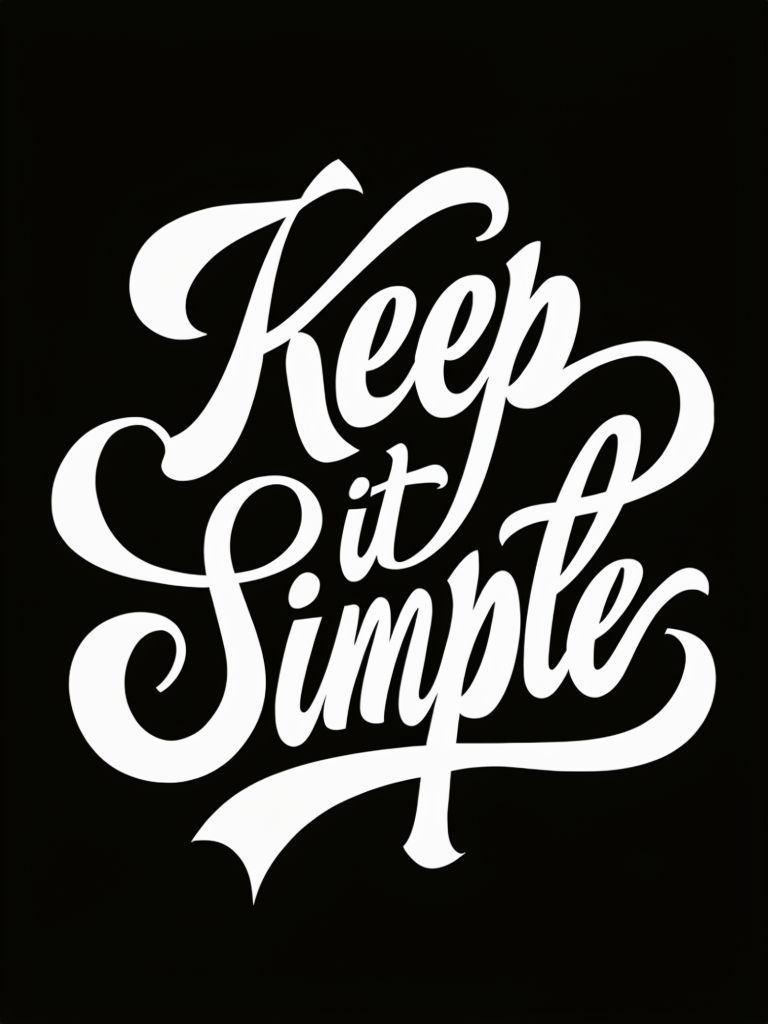 Elegant Keep It Simple Cursive Typography T-Shirt