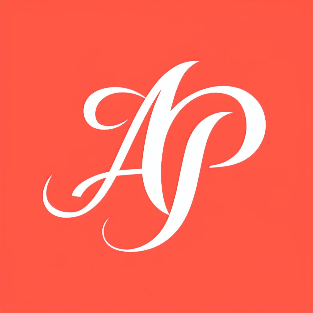 Elegant Coral Background AP Minimalist Logo Design