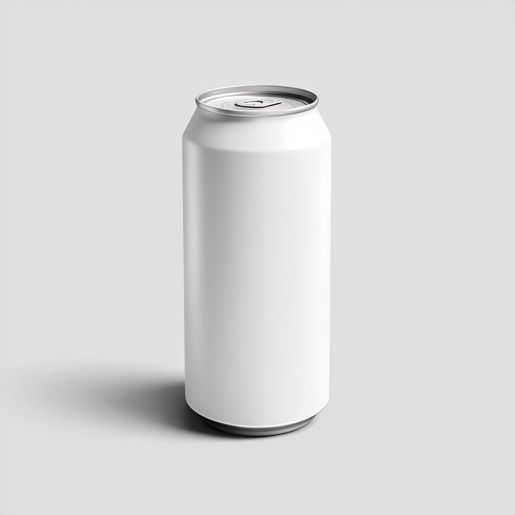 Minimalist White Aluminum Can Mockup on Light Gray Background