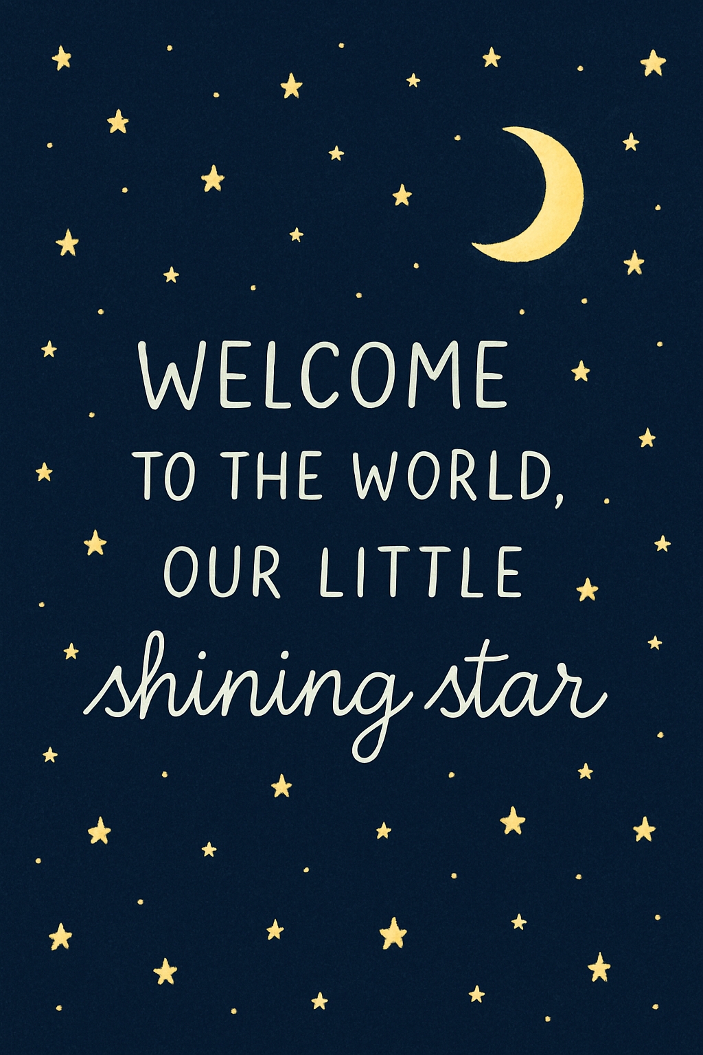 Welcome to the World Our Little Shining Star Card Design Cards & Invites