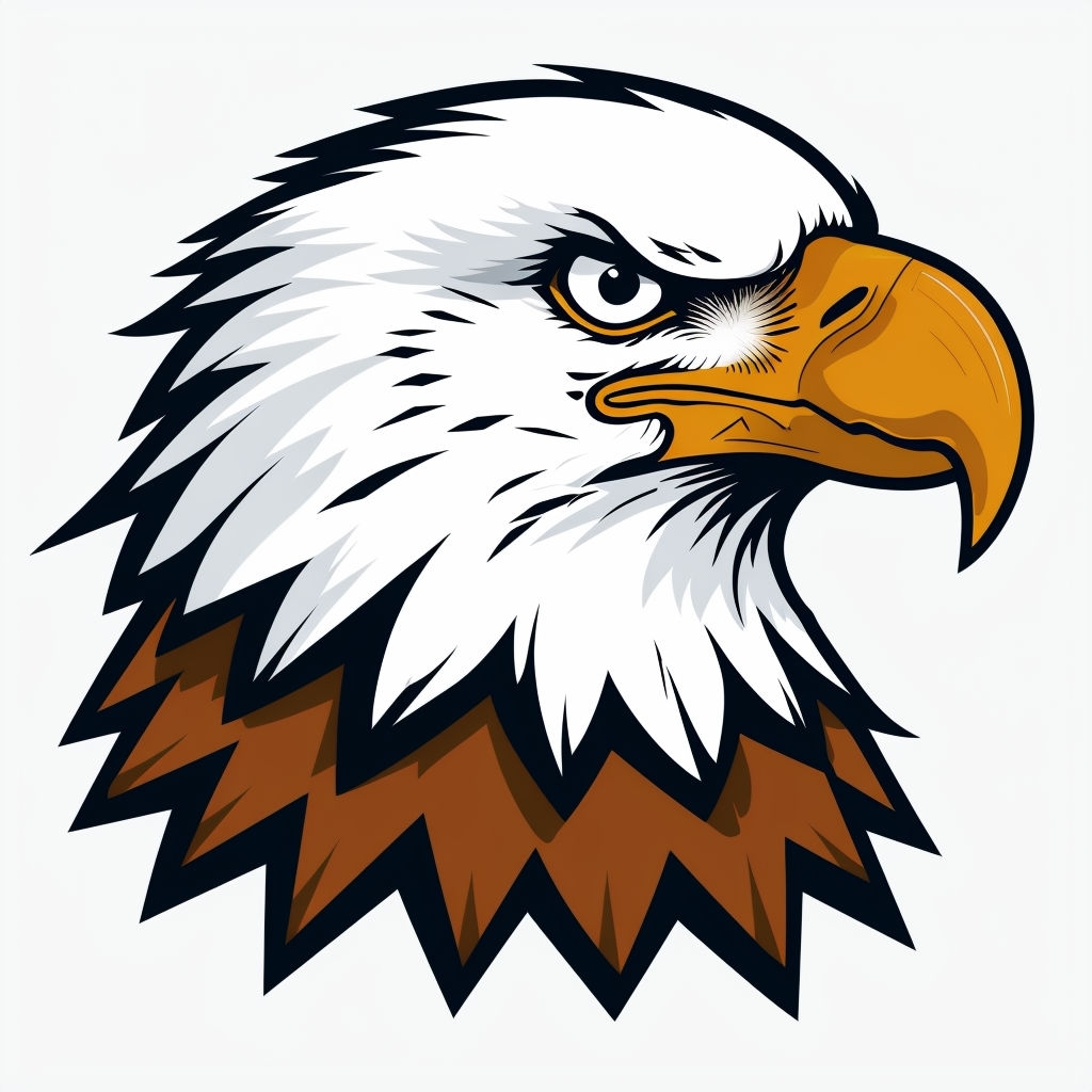 Cartoon Eagle Head Illustration with Minimalist Style Sticker