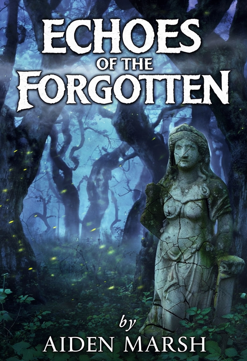 Haunting Ancient Forest eBook Cover with Echoes of the Forgotten Theme