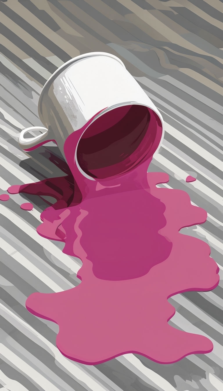 Stylized Overturned Teacup with Spilled Crimson Liquid Mobile Wallpaper