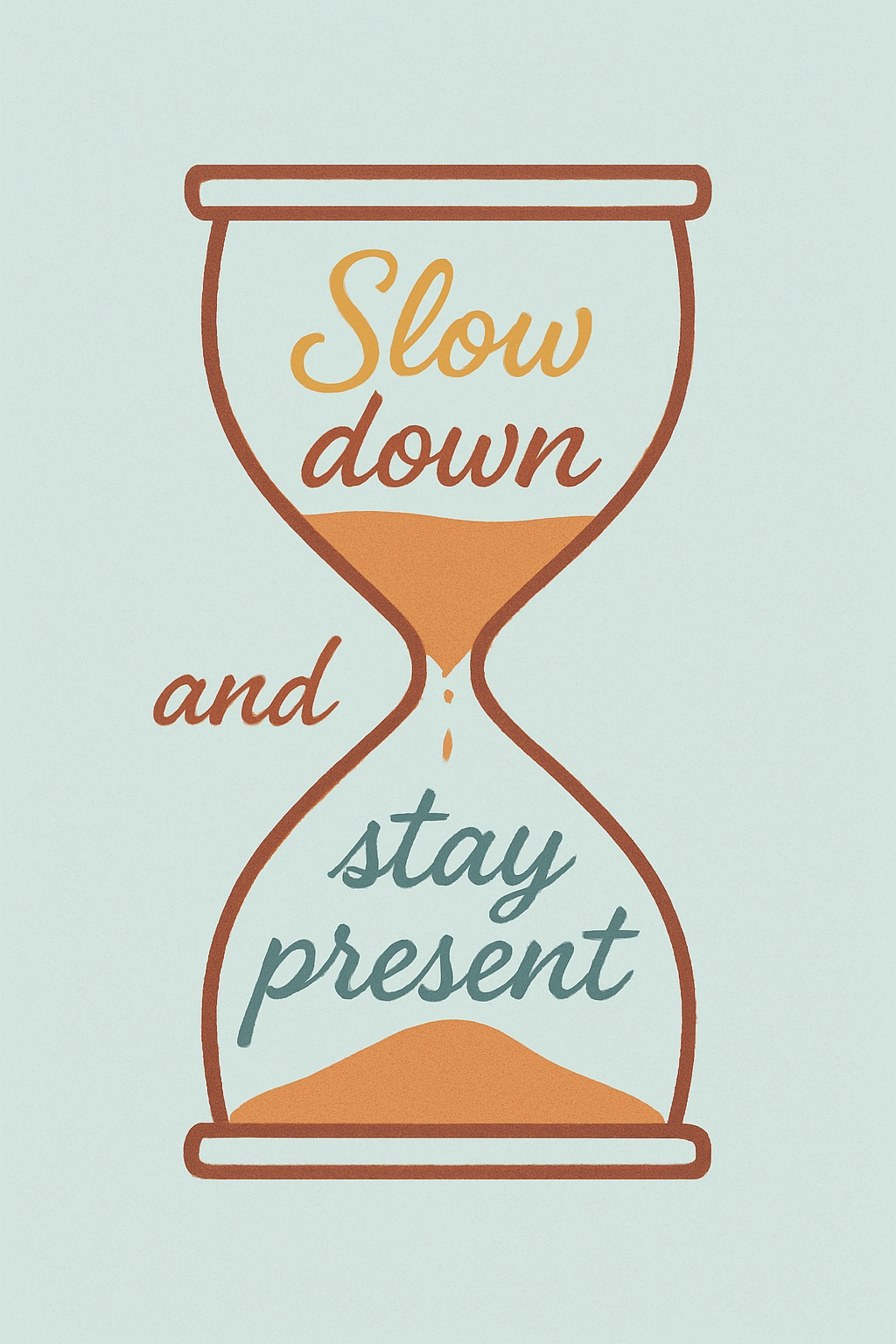Stylized Hourglass with Motivational Text for Mindfulness Phone Case Cover