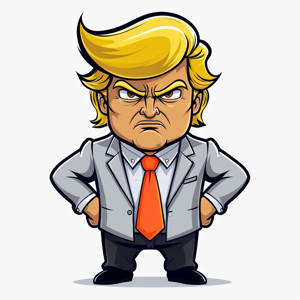 Angry Donald Trump Cartoon Illustration for Personalized Mug