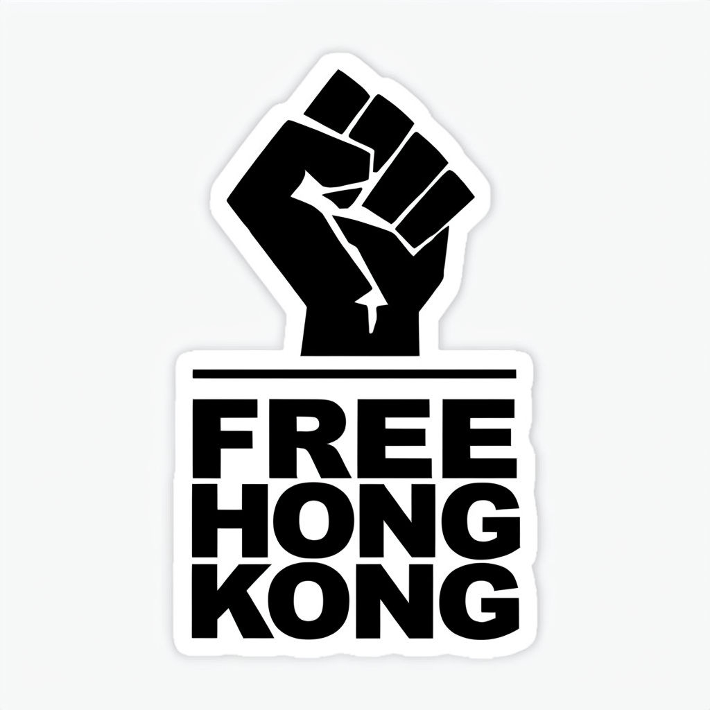 Bold Black Fist and Free Hong Kong Protest Sticker Design