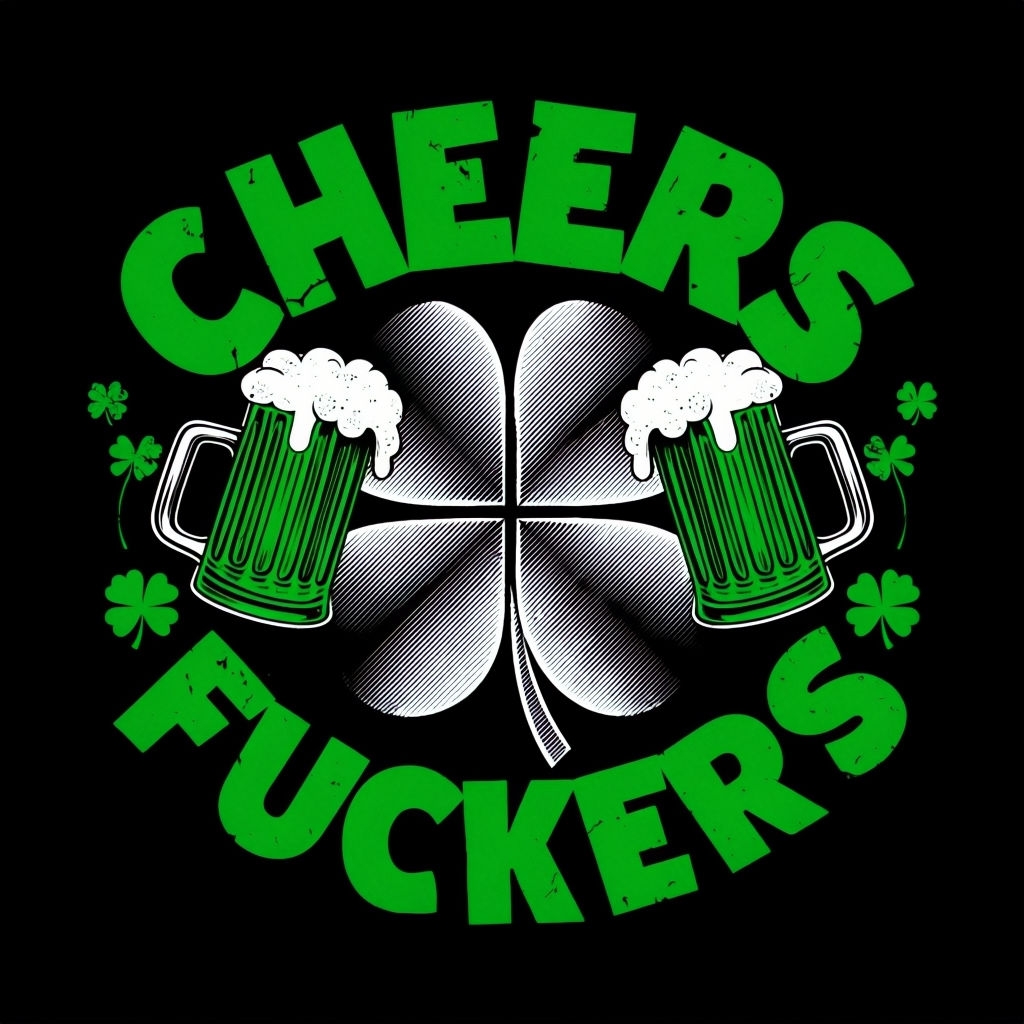 Cheers Fuckers St. Patrick's Day Graphic T-Shirt