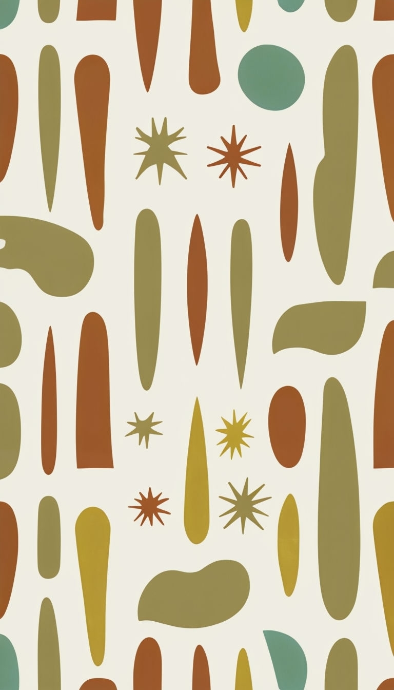 Mid-Century Modern Abstract Shapes Phone Case Cover