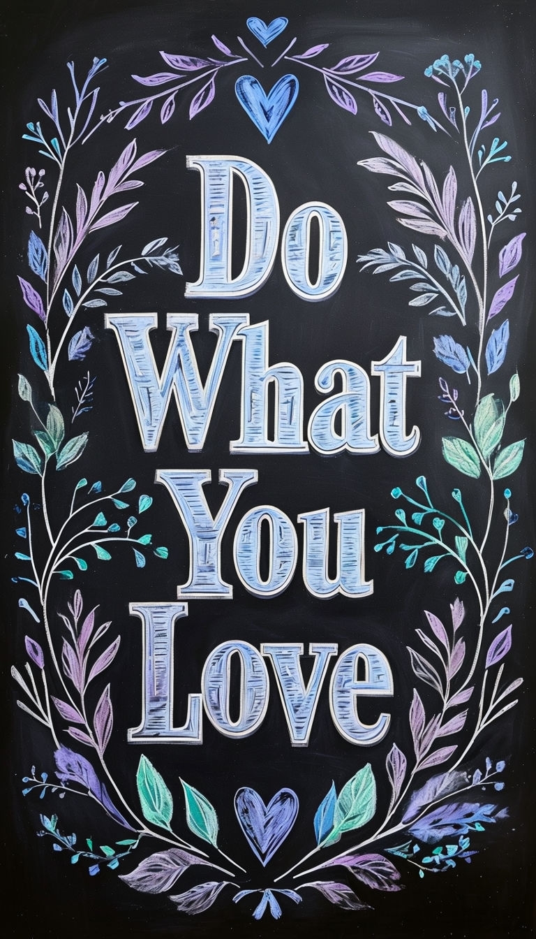 Do What You Love Motivational Chalkboard Art Poster