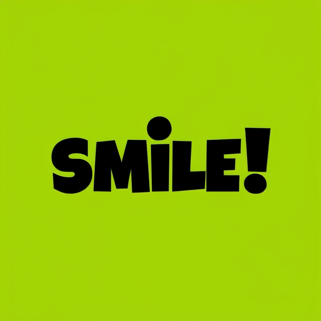 Playful Bold SMILE! Text on Lime Green Background T-Shirt
