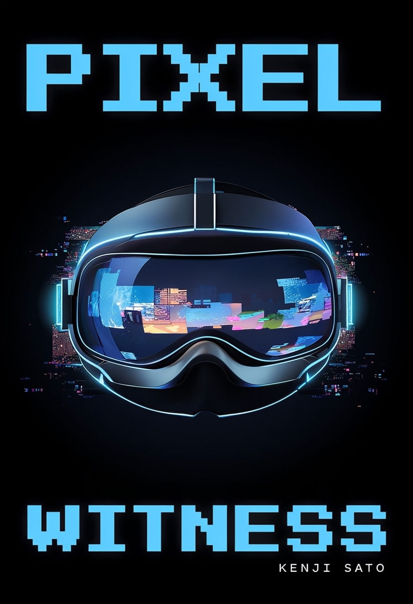 Futuristic Pixel Witness VR Mystery Book Cover Design EBook Cover