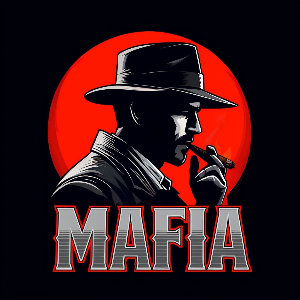 Mysterious Mafia Silhouette with Bold Red Halo Poster