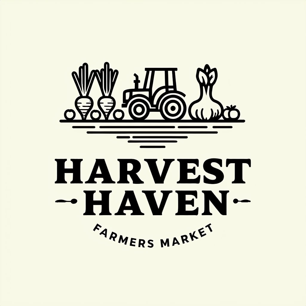 Minimalist Harvest Haven Farmers Market Logo Design