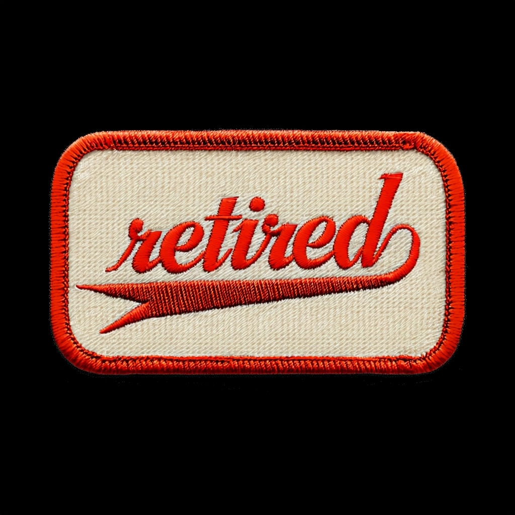 Vintage Embroidered Retired Patch Design for Hats