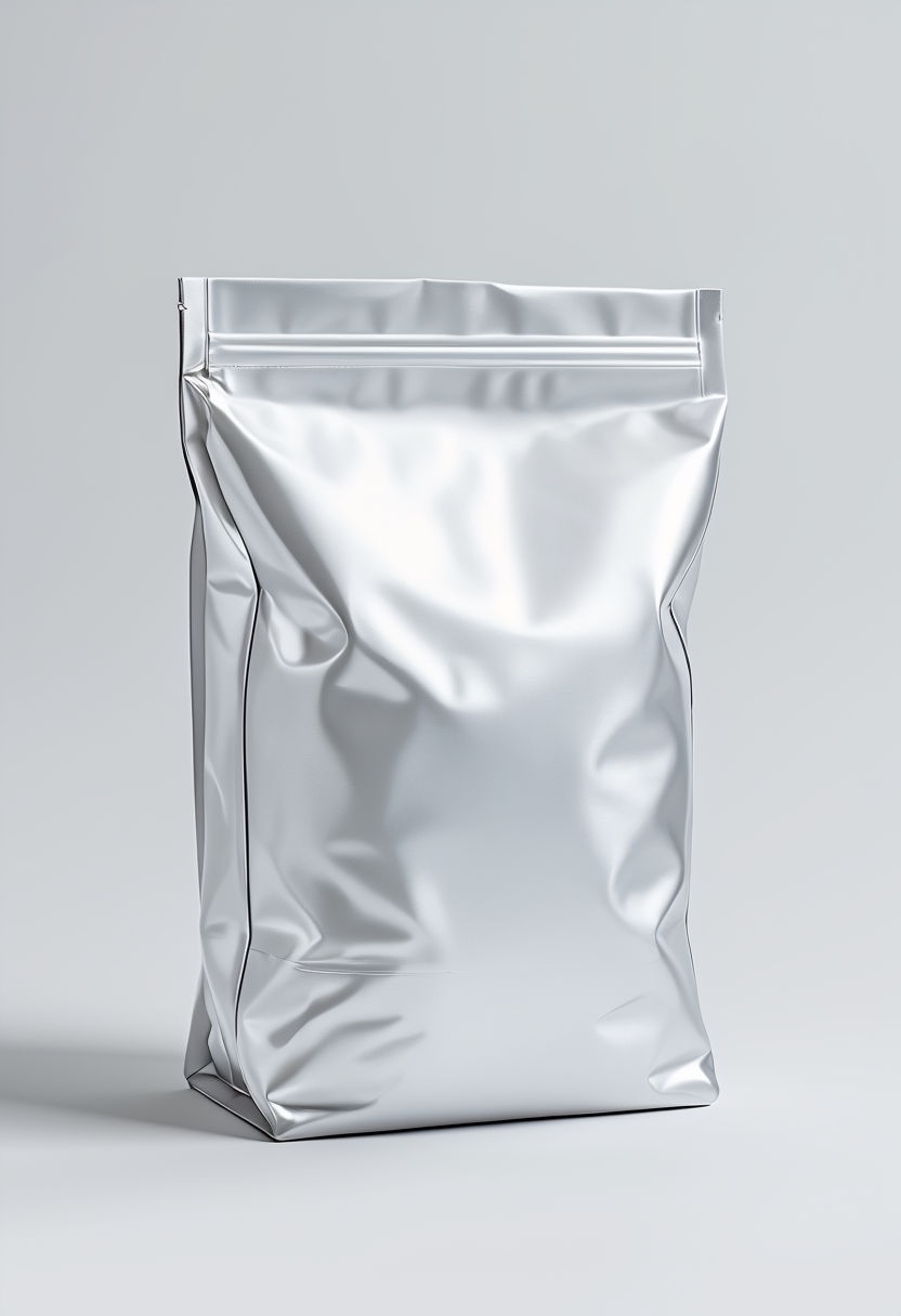 Shiny White Metallic Bag Product Photography Mockup