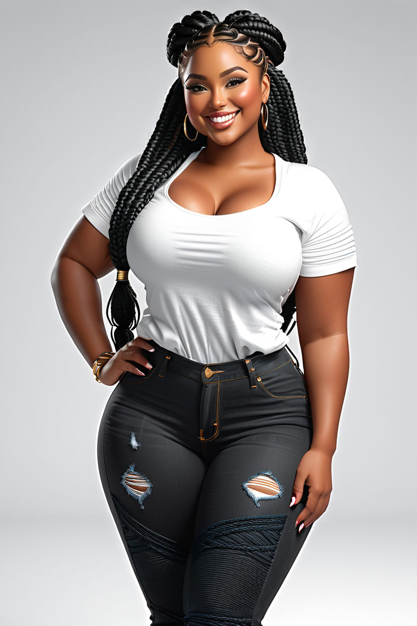 full-figured black woman with wide hips