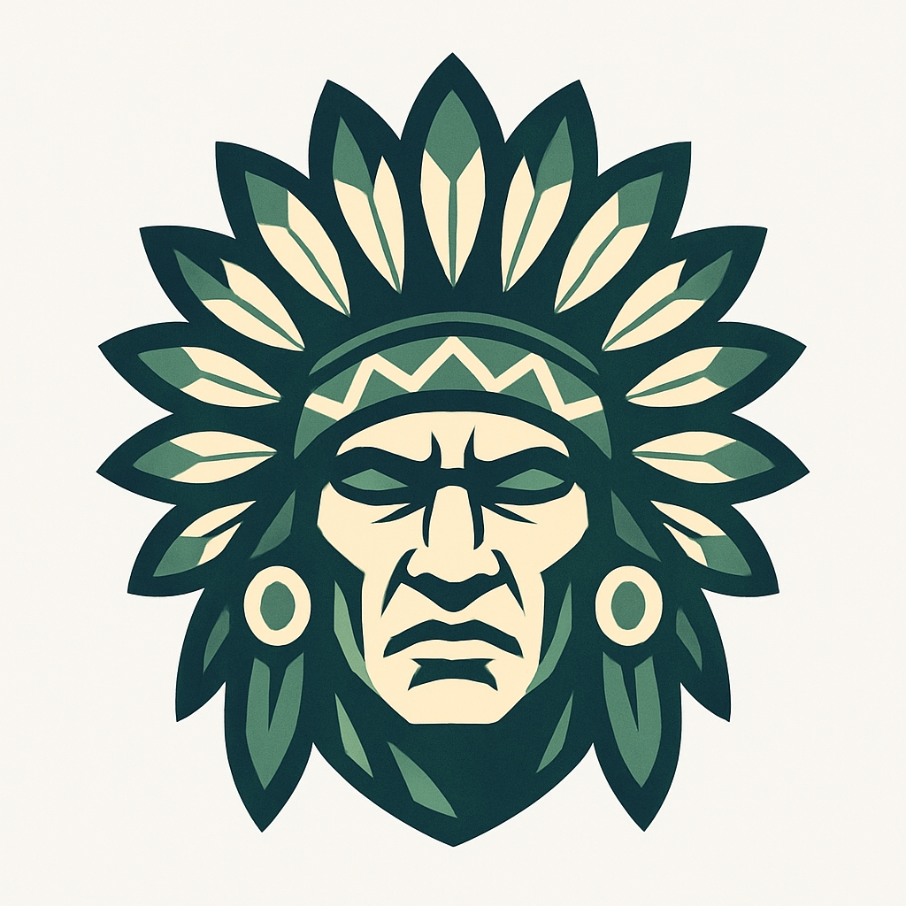 Bold Indian Chief Face Illustration Sticker