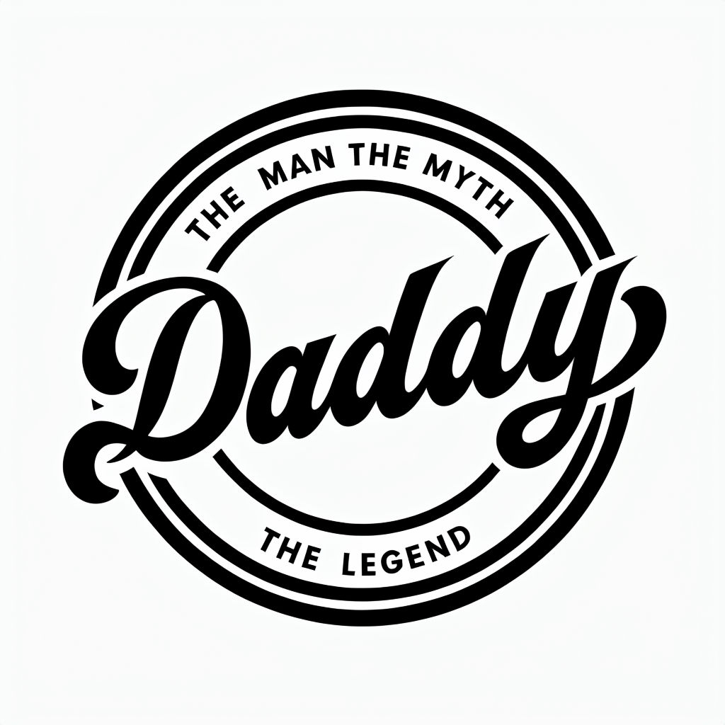 Legendary Daddy Cursive Script Graphic Design for Hats