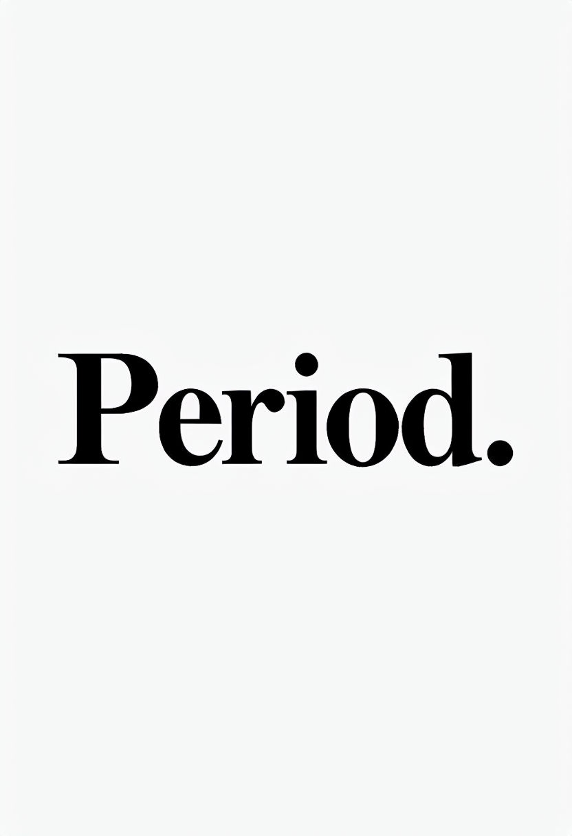 Minimalist Bold Period Text Design on White Background Poster