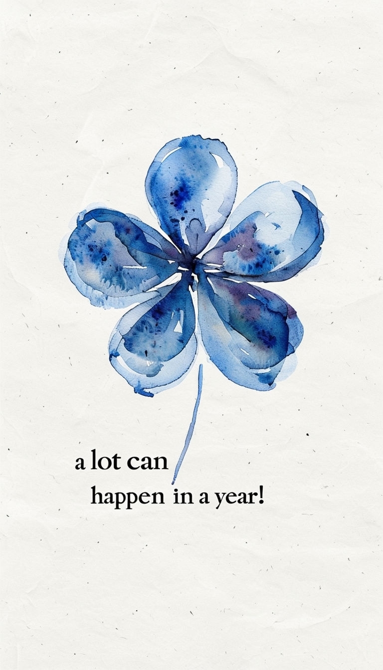 Minimalist Watercolor Flower with Inspirational Quote Poster