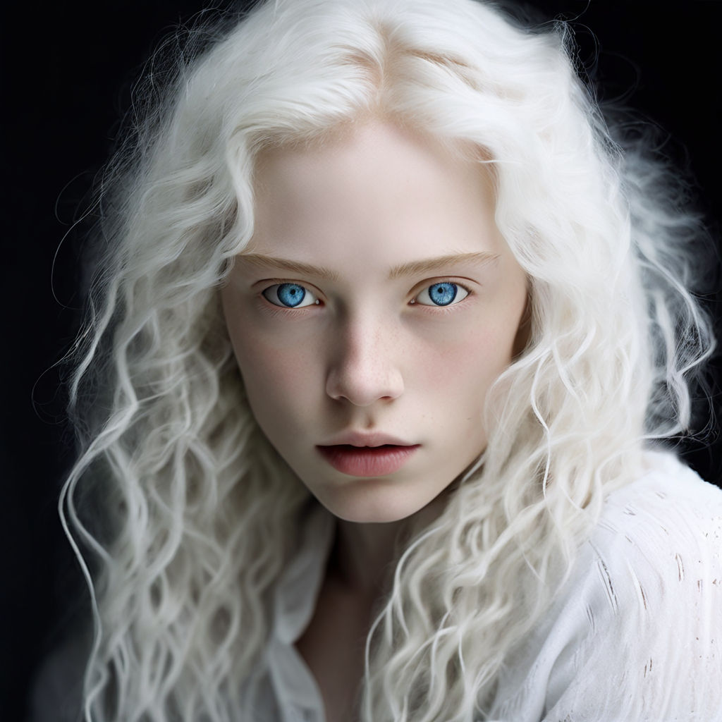 a female albino teen