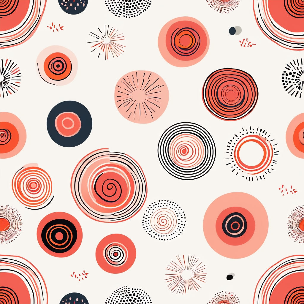 Modern Abstract Concentric Circles Seamless Pattern Design