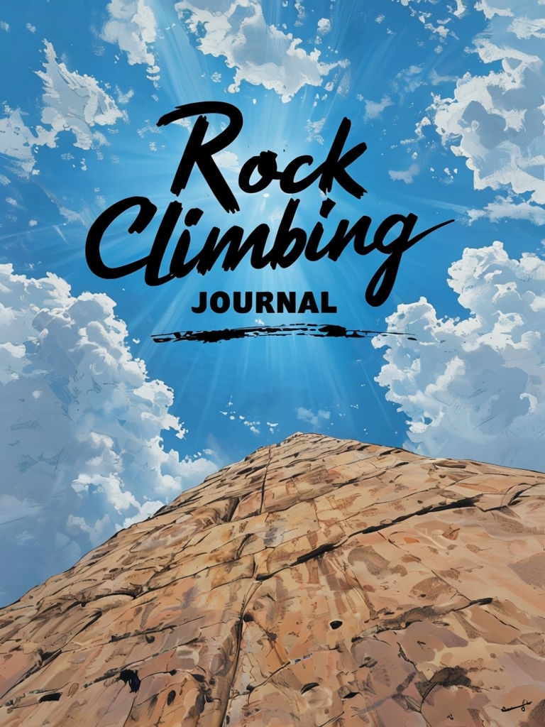 Vibrant Rock Climbing Journal in a Scenic Sky Background EBook Cover