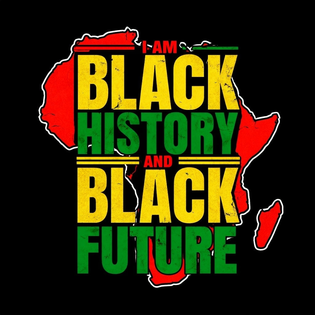 Bold Pan-African I Am Black History Future T-shirt Design
