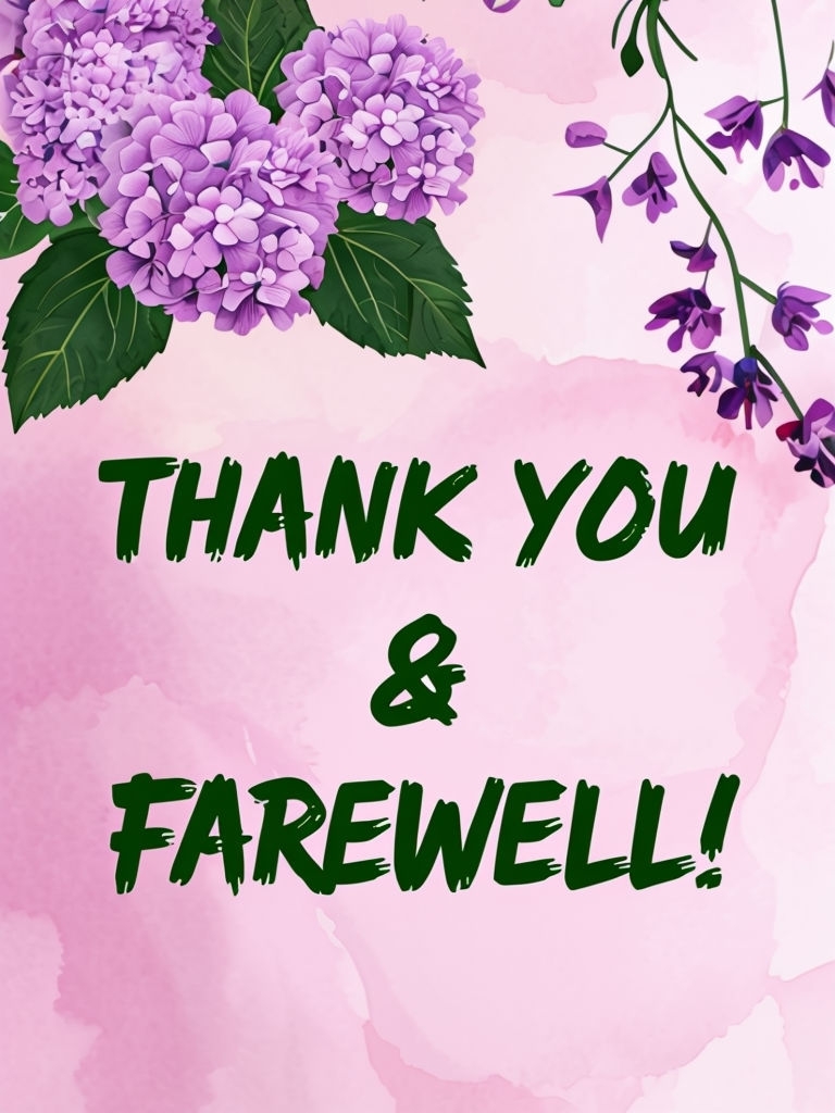 Elegant Thank You & Farewell Card with Floral Accents Design Cards & Invites