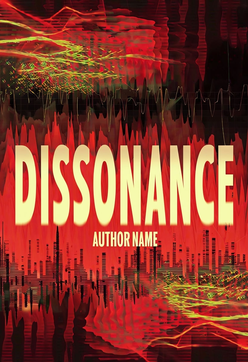 Aggressive Dissonance eBook Cover Design with Neon Waveforms