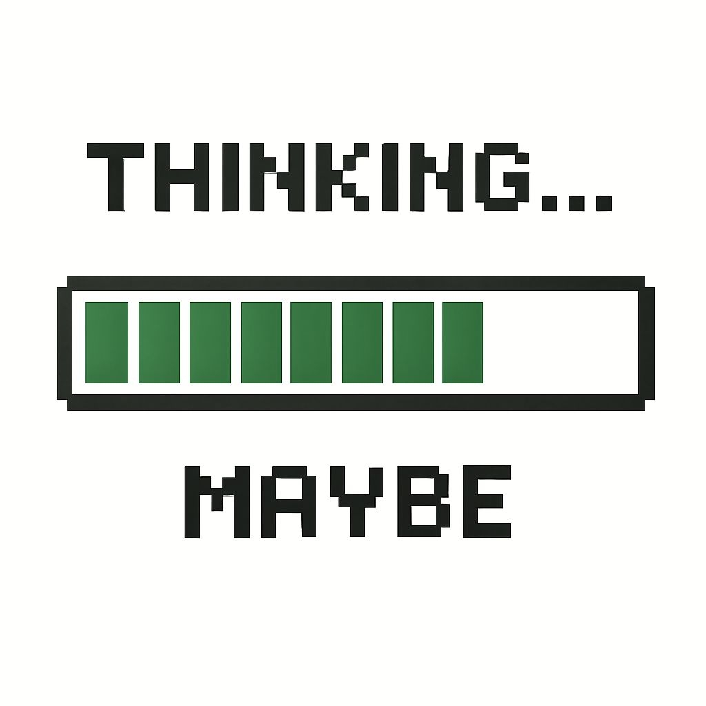 Pixelated Thinking Maybe Progress Bar Retro Graphic Mug