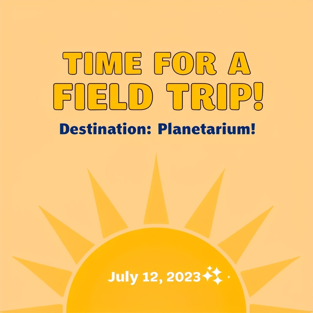 Bright Sun Field Trip Announcement Art for Students Poster