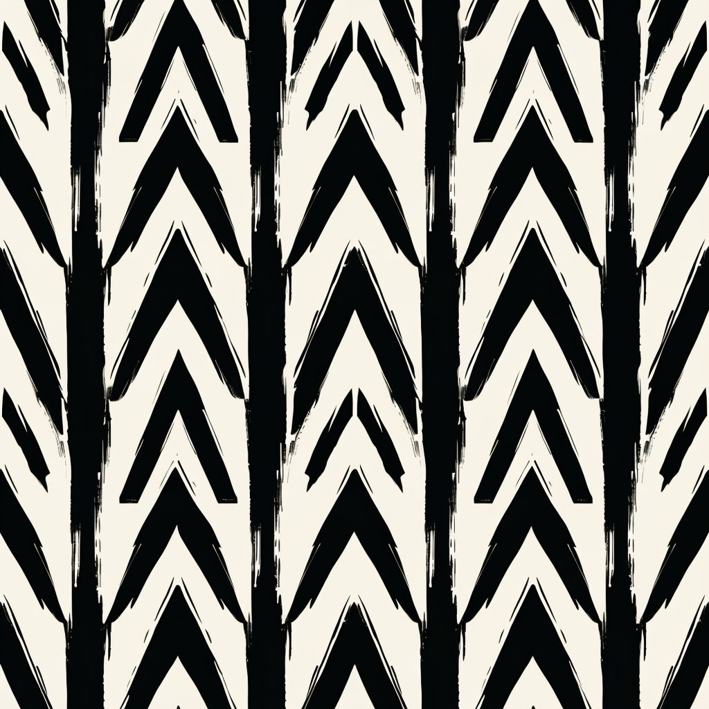  Black and Off-White Geometric Seamless Pattern