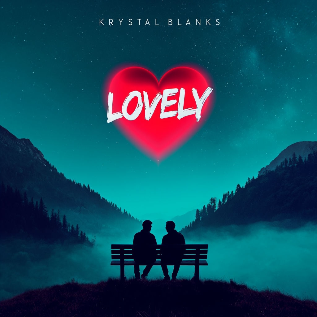 Surreal Romantic Night Sky with Heart Album Cover Design Spotify Album Cover