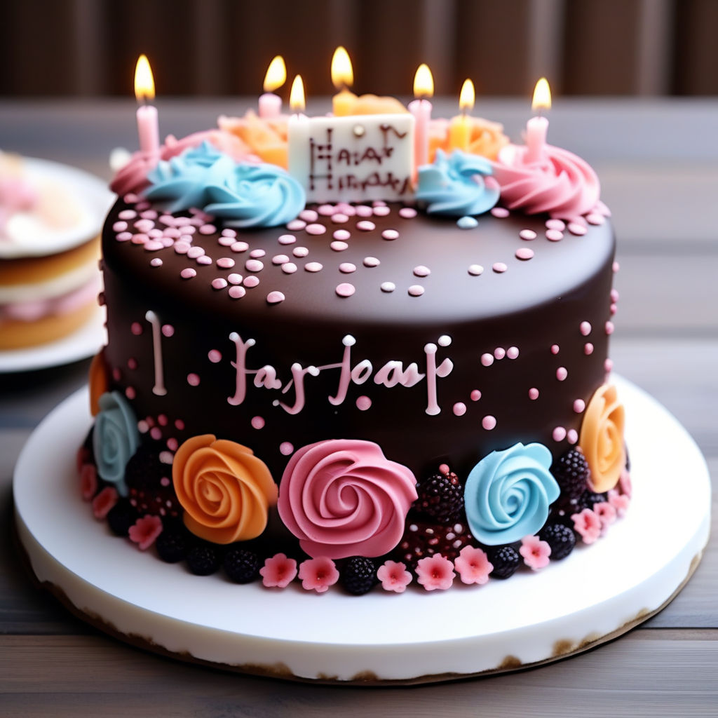 Make a happy birthday cake picture with the name of waqar wr... by Tehsin Khan Playground